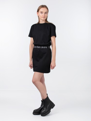 Calvin Klein Logo Waist Milano Dress | J20J220356-BEH | Sneaker Twins Store