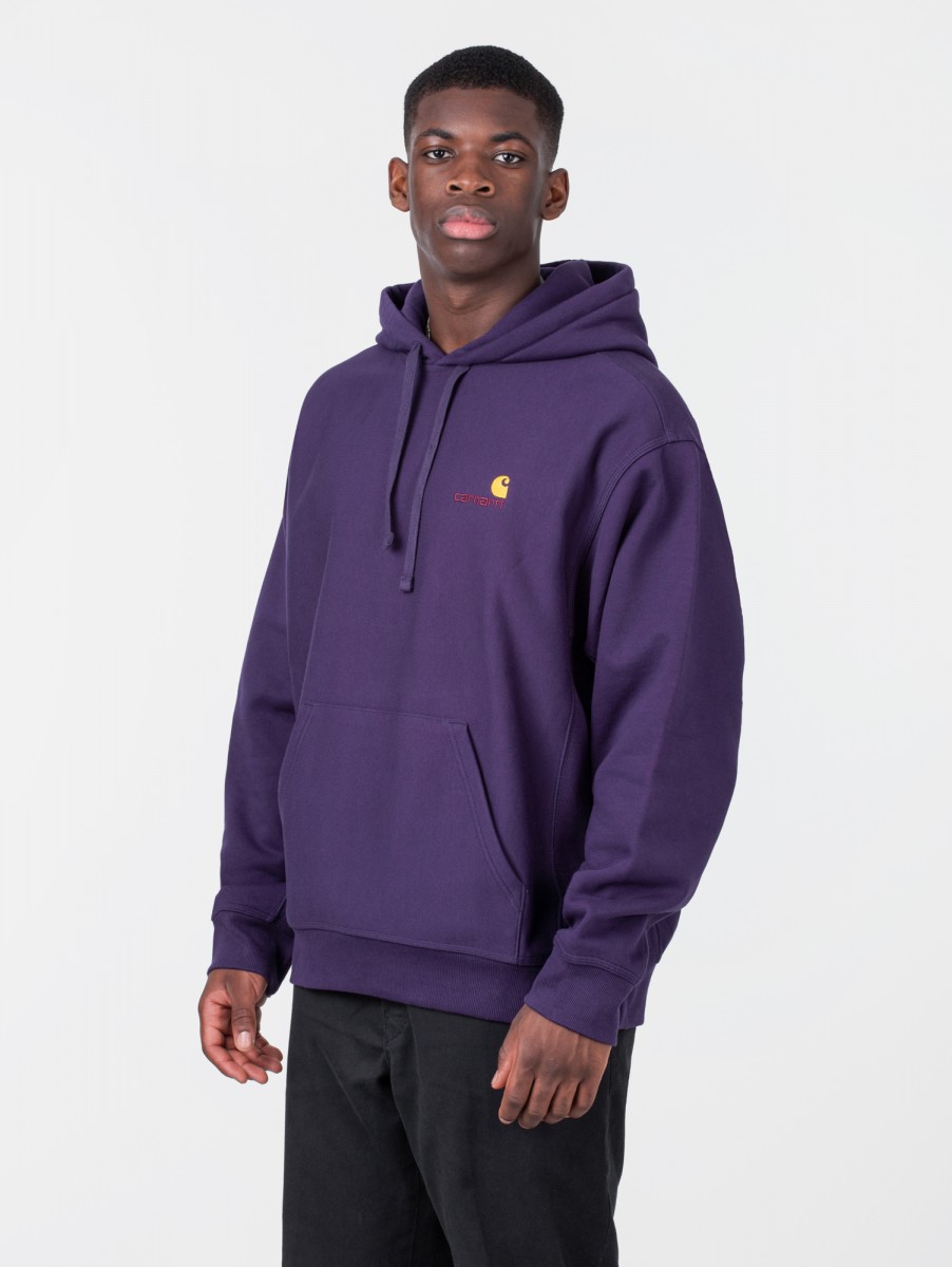 Carhartt hooded american script sweatshir best sale