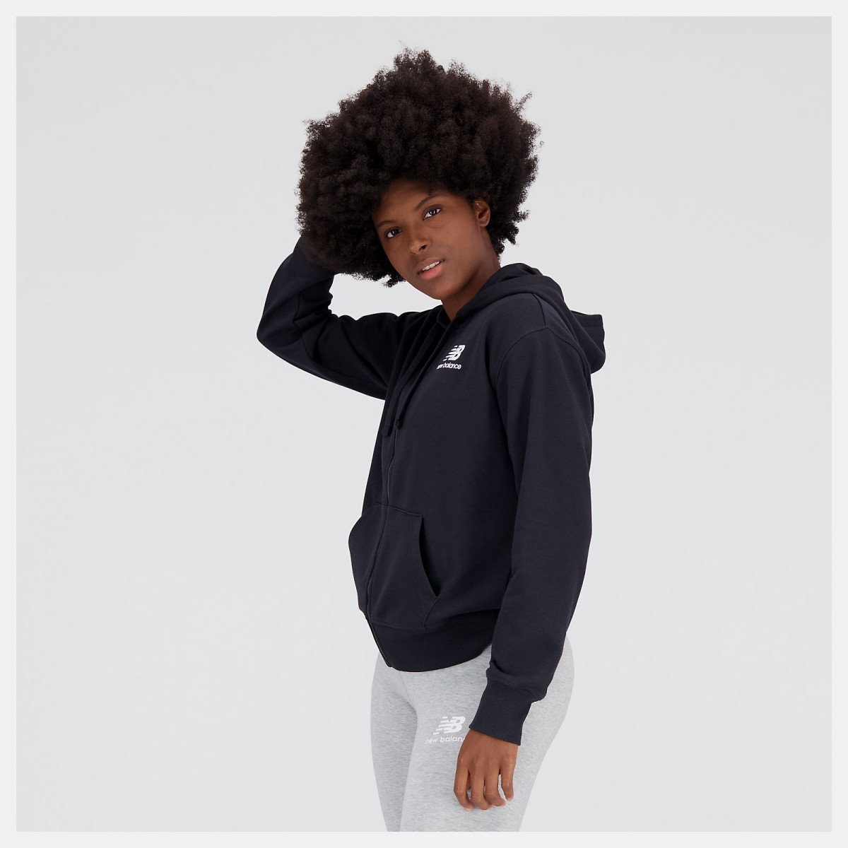 New Balance Essentials Stacked Logo Zip Hoodie | WJ31530-BK | Sneaker Twins  Store