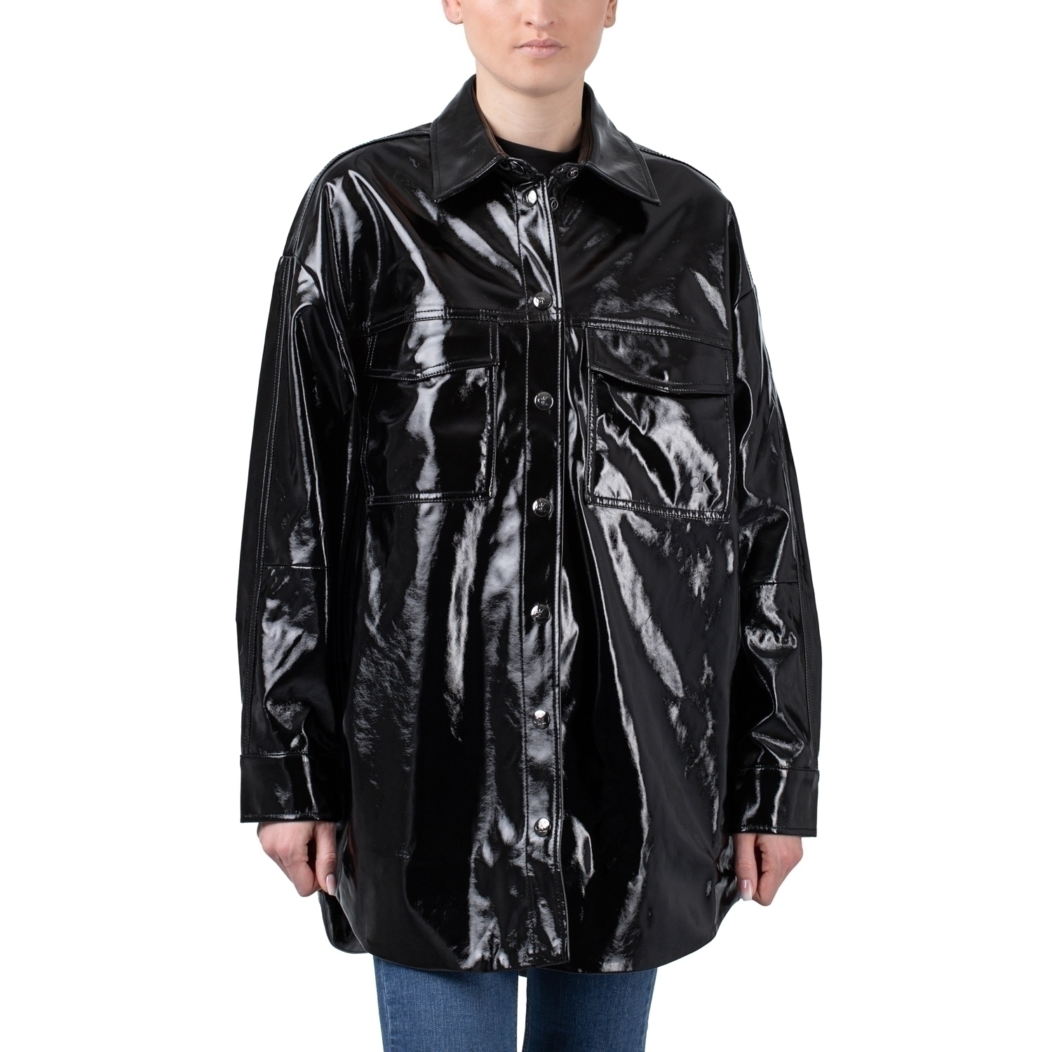 Laquer Oversized Overshirt Ck Black M Damen