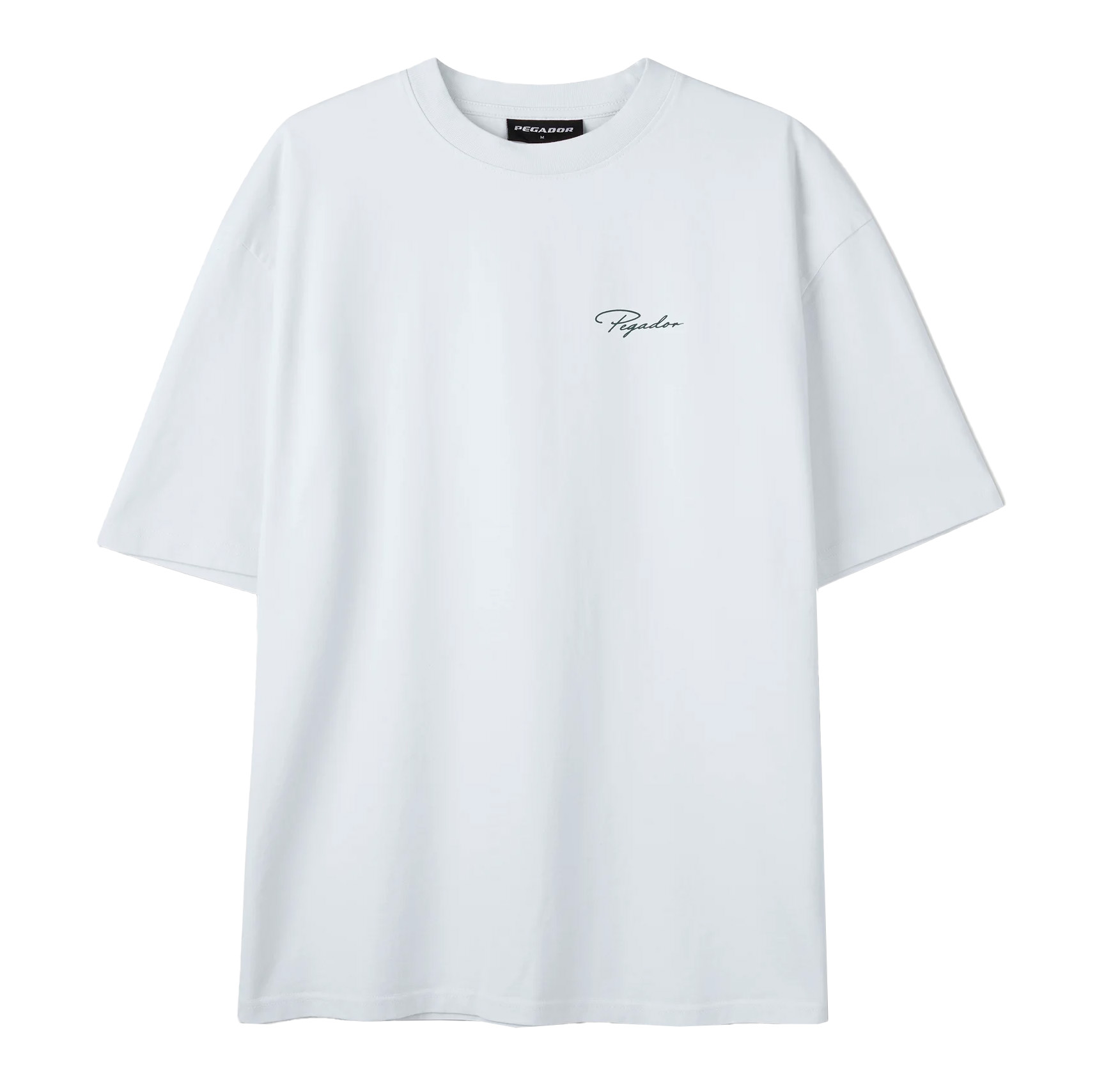 Pike Oversized Tee White Solid Green S Herren
